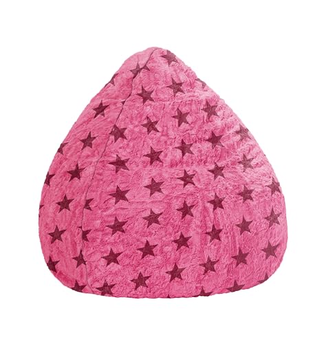 SITTING POINT only by MAGMA Sitzsack Fluffy Stars XL ca. 220 Liter pink von SITTING POINT only by MAGMA