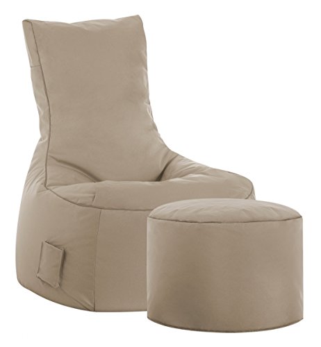 SITTING POINT only by MAGMA Sitzsack-Set Brava Swing + Hocker Khaki von SITTING POINT only by MAGMA