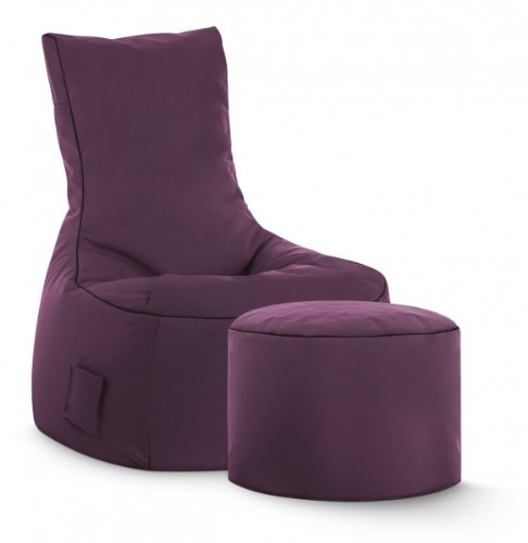 SITTING POINT only by MAGMA Sitzsack-Set Brava Swing + Hocker aubergine von SITTING POINT only by MAGMA