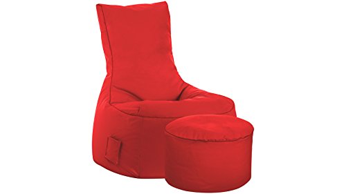 Sitzsack-Set Scuba Swing + Hocker rot von Sitting Point