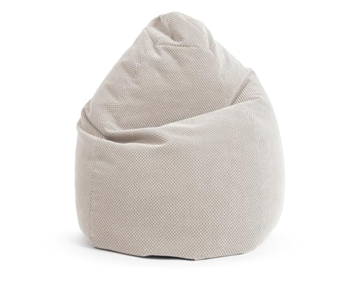 SITTING POINT only by MAGMA BeanBag COMODO XL Sitzsack mit Plüsch aus 100% Polyester - 70x110cm, Hülle waschbar, Oeko-TEX Standard-Zertifiziert, natur von SITTING POINT only by MAGMA
