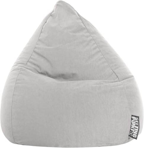SITTING POINT only by MAGMA BeanBag Easy L Indoor Sitzsack, Lounge Sitzkissen, 70x90cm, Made in Germany, Waschbar, Sessel für Kinder & Erwachsene, grau von SITTING POINT only by MAGMA