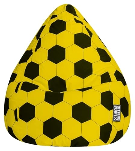 Sitting Point Sitzsack Fußball FANKURVE XL in gelb-schwarz, ca. 220L von SITTING POINT only by MAGMA