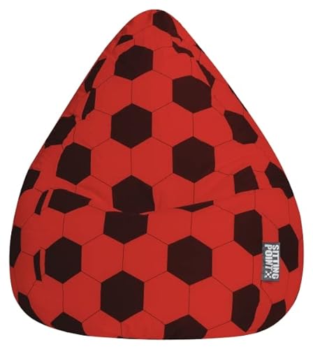 Sitting Point Sitzsack Fußball FANKURVE XL in rot-schwarz, ca. 220L von SITTING POINT only by MAGMA