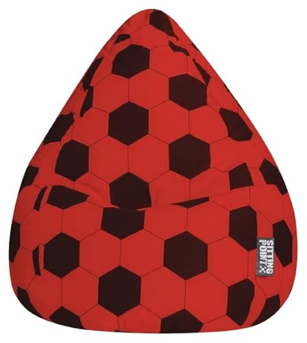 Sitting Point Sitzsack Fußball FANKURVE XL in rot-schwarz, ca. 220L von SITTING POINT only by MAGMA