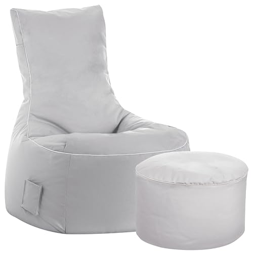 Sitting Point Sitzsack-Set Scuba Swing + Hocker grau von SITTING POINT only by MAGMA