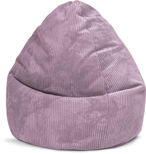 Sitting Point by Magma BeanBag Shara XXL Sitzsack aus Flauschcord - 80x130cm, Hülle waschbar, lila, Oeko-TEX®-Zertifiziert von SITTING POINT only by MAGMA
