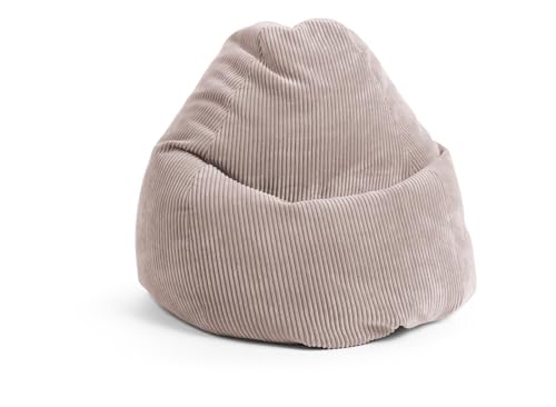 Sitting Point by Magma BeanBag Shara XXL Sitzsack aus Flauschcord - 80x130cm, Hülle waschbar, Rose, Oeko-TEX®-Zertifiziert von SITTING POINT only by MAGMA
