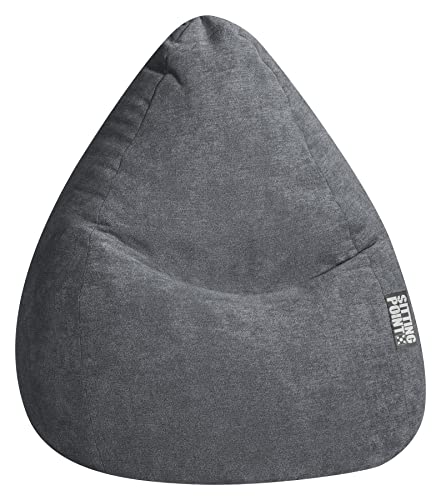 SITTING POINT only by MAGMA Sitzsack ALFA Velours anthrazit XXL ca. 300L von SITTING POINT only by MAGMA