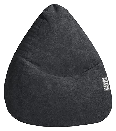 SITTING POINT only by MAGMA Sitzsack ALFA Velours schwarz XXL ca. 300L von SITTING POINT only by MAGMA