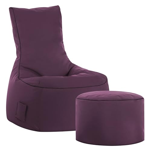 SITTING POINT only by MAGMA Sitzsack-Set Scuba Swing + Hocker aubergine von SITTING POINT only by MAGMA