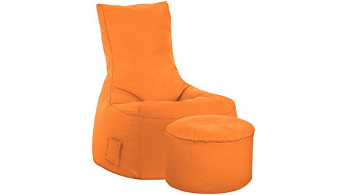 Sitzsack-Set Scuba Swing + Hocker orange von Sitting Point