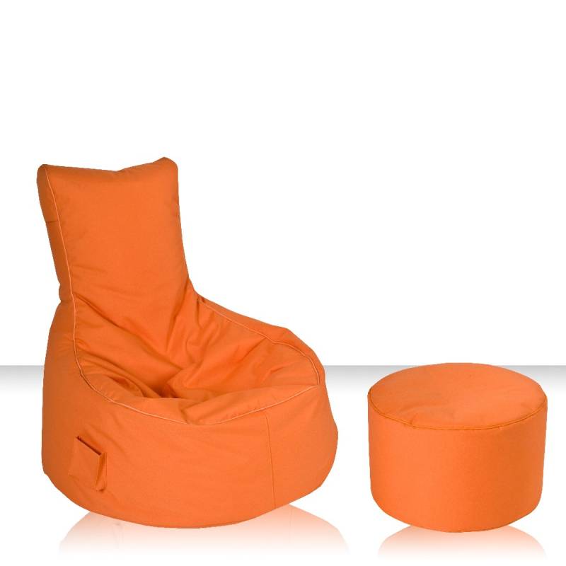 home24 Fußhocker Scuba dot com Ø 50cm Orange von home24