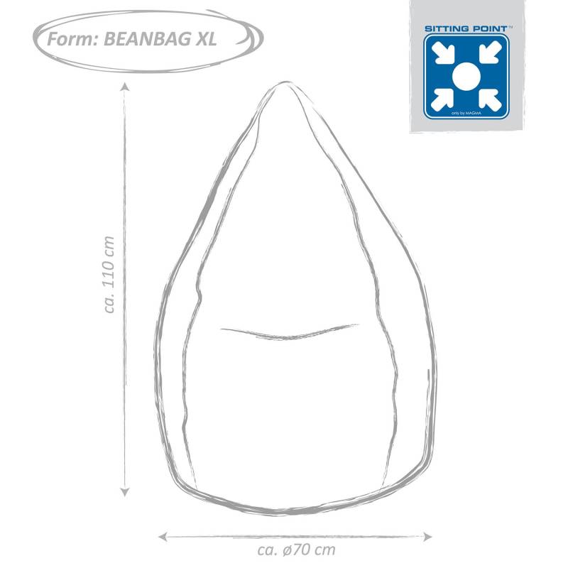 home24 Beanbag Ø 70cm Beige XL - Beanbag XL Sand von home24