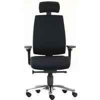 SITWELL STEIFENSAND Bandscheiben-Bürostuhl Cebra, vollflächige Kunststoff-Rückenschale, mit Kopfstütze, Universalrollen, Leder, schwarz von SITWELL STEIFENSAND
