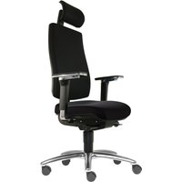 SITWELL STEIFENSAND Bandscheiben-Bürostuhl Cebra, vollflächige Kunststoff-Rückenschale, mit Kopfstütze, Universalrollen, Polyester, schwarz von SITWELL STEIFENSAND