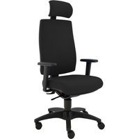 SITWELL STEIFENSAND Bürostuhl Cebra, Kunststoff-Rückenschale, mit Kopfstütze, Universalrollen, Polyester, schwarz von SITWELL STEIFENSAND