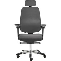 SITWELL STEIFENSAND Bürostuhl Spirit, tiefenverstellbare Lordosenstütze, mit Kopfstütze, Aluminium-Fußkreuz, Polyester, dunkelgrau von SITWELL STEIFENSAND