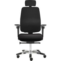 SITWELL STEIFENSAND Bürostuhl Spirit, tiefenverstellbare Lordosenstütze, mit Kopfstütze, Aluminium-Fußkreuz, Polyester, schwarz von SITWELL STEIFENSAND