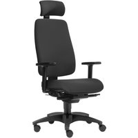 SITWELL STEIFENSAND Bürostuhl Spirit, tiefenverstellbare Lordosenstütze, mit Kopfstütze, Kunststoff-Fußkreuz, Polyester, schwarz von SITWELL STEIFENSAND