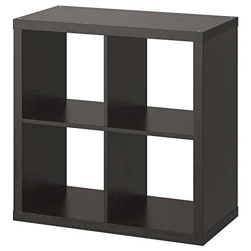 IKEA Kallax Regal schwarz-braun, Größe: Breite: 77 cm, Tiefe: 39 cm, Höhe: 77 cm von SIU