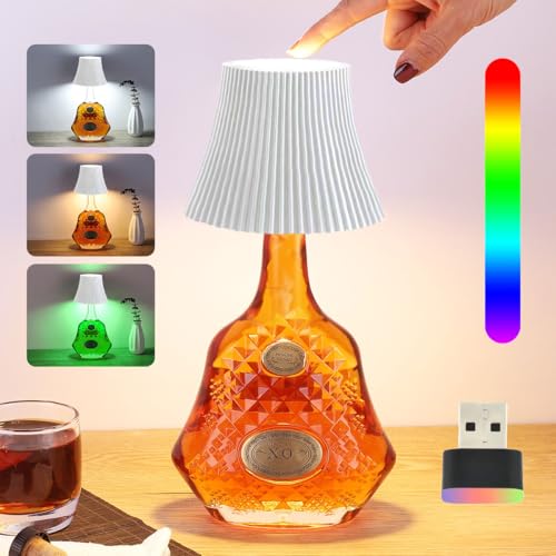 Flaschenlampe Aufsatz LED Lumina Flaschen Lampe Flaschenleuchte Flaschenaufsatz Flaschenhals Leuchtkorken Kabellose Weinflasche Weinflaschenlampe Wireless 3 Lichtmodi + USB Beleuchtung Auto (Weiß) von SIUHEN