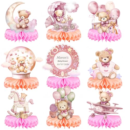 Tischdeko Babyparty Mädchen Baby Gender Reveal Party Tischdeko Baby Party Girl Tischdekorationen Dekoration Mädchen Deko Baby Shower Girl Tisch Tischdekorationen Honeycomb Babyshowerparty von SIUHEN