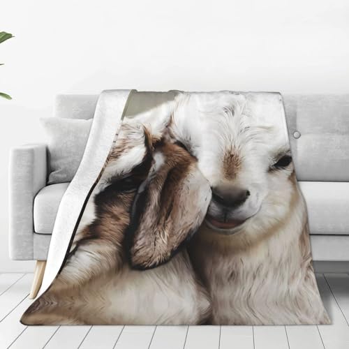 SIULAS Ultraweiche Micro-Fleece-Decke – Gemütlicher und luxuriöser Tier-Ziegen-Überwurf für ganzjährigen Komfort, Schlafsofa von SIULAS