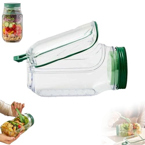 Salad Pod,salad Pod Starter Set,Vertical Layering Salad Pod Built-in Bowl Design,Leak Proof Sauce Dressing Case, Separate Compartments Salads Cups Jars, Salad Container for Lunch (1PCS) von SIUVEY