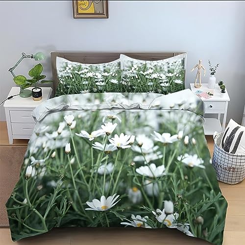 SIVAGA Chrysantheme Bettwäsche 135x200 Weich Kuschelige Mikrofaser 3D Druck Chrysantheme Bettwäsche-Sets Bettbezug und 2 Kissenbezug 80x80 cm mit Reißverschluss von SIVAGA