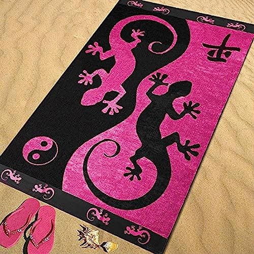 SIVAGA Mikrofaser Strandtuch 90x180 cm Gecko Badetuch 3D Tier Weiches Leicht Handtuch Schnelltrocknend Sandfreies Strandhandtuch Saunahandtuch Reisehandtuch von INSGEER