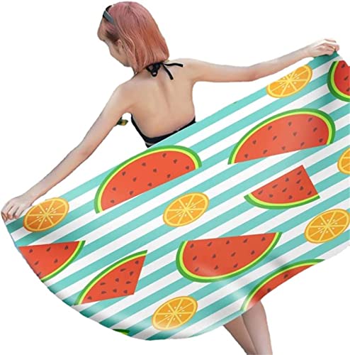 SIVAGA Mikrofaser Strandtuch Groß 100x200 cm Wassermelone Ananas Badetuch 3D Wassermelone und Ananas Weiches Leicht Handtuch Schnelltrocknend Sandfreies Strandhandtuch Saunahandtuch Reisehandtuch von SIVAGA