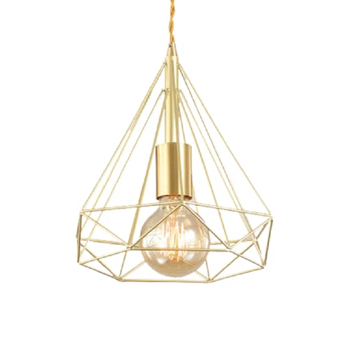 SIVAJI Diamantförmige Vintage-Pendelleuchte Moderner E27-Kronleuchter Mit Einzelkopf Pastorale Dekoration Hängeleuchten Metall-Lampenschirm Deckenleuchte Für Flur Foyer Schlafzimmer Wohnzimmer SIVAJI Diamantförmige Vintage-Pendelleuchte Moderner E27-Kronleuchter Mit Einzelkopf Pastorale Dekoration Hängeleuchten Metall-Lampenschirm Deckenleuchte Für Flur Foyer Schlafzimmer Wohnzimmer von SIVAJI
