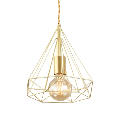 SIVAJI Kreative Pendelleuchte In Diamantform Moderner Industrieller Kronleuchter Aus Metallkäfig Kücheninsel-Vintage-Hängeleuchte Goldfarbene Deckenleuchte Aus Kupfer Für Schlafzimmer, Geschäfte, SIVAJI Kreative Pendelleuchte In Diamantform Moderner Industrieller Kronleuchter Aus Metallkäfig Kücheninsel-Vintage-Hängeleuchte Goldfarbene Deckenleuchte Aus Kupfer Für Schlafzimmer, Geschäfte, von SIVAJI