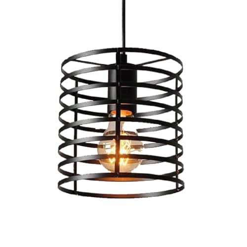 SIVAJI Schwarze Personalisierte Hängeleuchte Quadratische Vintage-Deckenleuchte Kronleuchter Kreativer Minimalistischer Pendelleuchtenschirm Schlafzimmer-Metallkäfig-Leuchte Für Nachtrestaurants von SIVAJI
