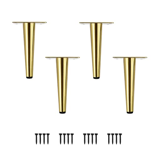 Möbelfüße 4 Stück Möbelbeine Kegel Schräg/Vertikale Möbelfüße Edelstahl mit rutschfeste Gummibasis DIY für TV-Schrank Bett Sofa Badschrank von SIVIKIO