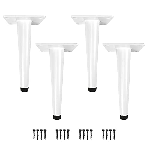 SIVIKIO Möbelfüße 4 Stück Möbelbeine Kegel Schräg/Vertikale Möbelfüße Edelstahl mit rutschfeste Gummibasis DIY für TV-Schrank Bett Sofa Badschrank von SIVIKIO