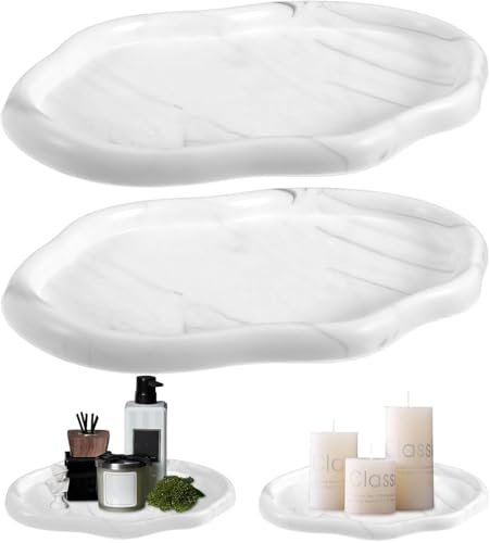 2 Stück Badezimmer Tablett Dekotablett Deko Tablett Schwarz Silikon Ablageschale Kleines Tablett für Waschtisch Badewanne Küchenspüle und Toilette von SIWOKJJO