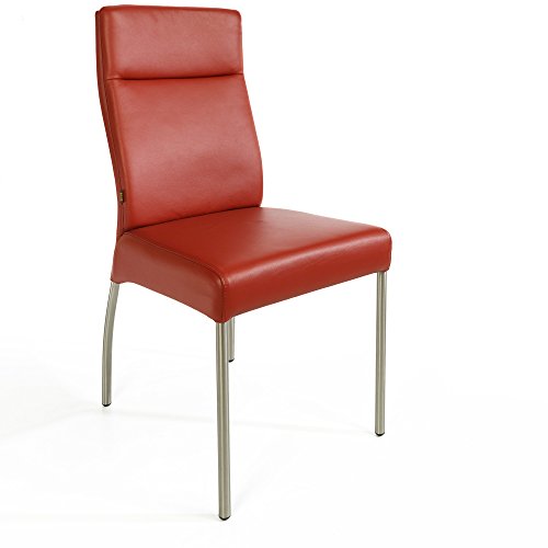 Esszimmer Echt Lederstuhl Stuhl Gatto Rindsleder | Besucherstuhl Leder Stuhl Stühle Rot von SIX