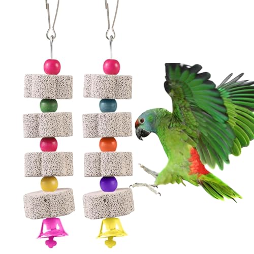 SIXHAOBU 2 Stück Große Vogel Kauspielzeug,Mineralstein-Backenzahn-Spielzeug mit Glocke, Vogelschnabel-Schleifstein,Kauspielzeug für Papageien, für Kakadu, Sittich, Wellensittich, Lovebird SIXHAOBU 2 Stück Große Vogel Kauspielzeug,Mineralstein-Backenzahn-Spielzeug mit Glocke, Vogelschnabel-Schleifstein,Kauspielzeug für Papageien, für Kakadu, Sittich, Wellensittich, Lovebird von SIXHAOBU