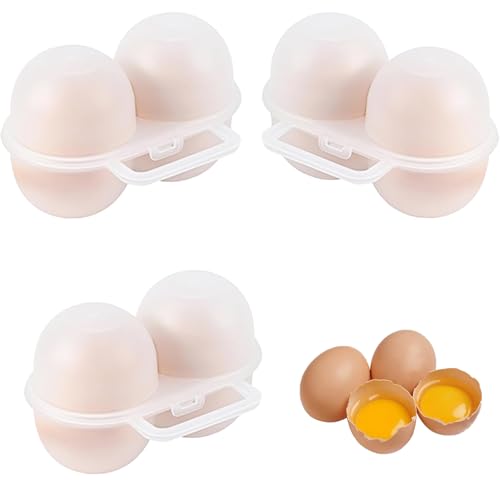 SIXHAOBU 3 Stück Eier Transportbox Eierablage mit 2 Gittern Anti-Fall-Eier-Aufbewahrungsbox Kunststoff Tragbarer Eierbecher Eierbox für Outdoor Camping Picknick Eierbox von SIXHAOBU