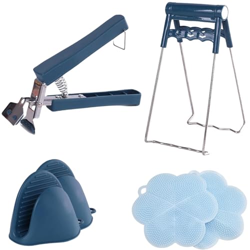 SIXHAOBU 6 Stücke Greifer set Zange Küche Anti Verbrühungs Teller Greifer Zangen Edelstahl Schüssel Clip Hitzebeständiges Silikon Pfannen Clip für Küche Kochen Backen Schale von SIXHAOBU