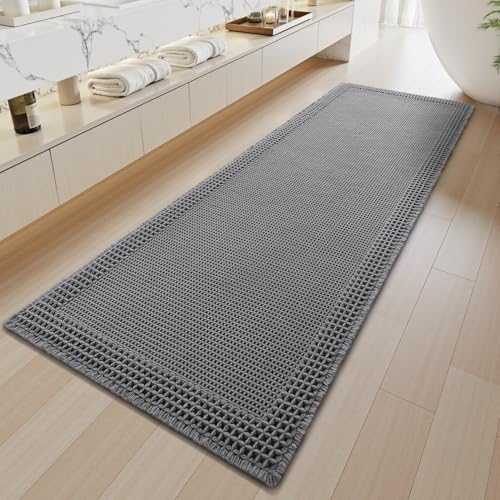SIXHOME 40 * 60cm Dunkelgrau Langer Flur Teppich Läufer Teppichläufer Weich Flurläufer rutschfest Lang Küchenteppich Waschbar Teppich Läufer für Küche Wohnzimmer von SIXHOME