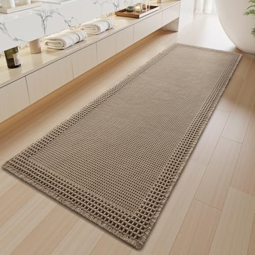 SIXHOME 50 * 150cm Braun Langer Flur Teppich Läufer Teppichläufer Weich Flurläufer rutschfest Lang Küchenteppich Waschbar Teppich Läufer für Küche Wohnzimmer von SIXHOME