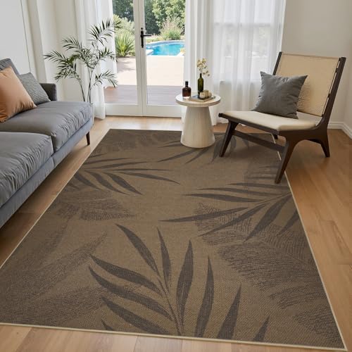 SIXHOME 80 * 150cm Jute Teppich Waschbar Rutschfester Teppich Wohnzimmer Modern gewebt für Eingangsbereich Terrasse Balkon Garten Küchenteppich Blätter-Brown SIXHOME 80 * 150cm Jute Teppich Waschbar Rutschfester Teppich Wohnzimmer Modern gewebt für Eingangsbereich Terrasse Balkon Garten Küchenteppich Blätter-Brown von SIXHOME