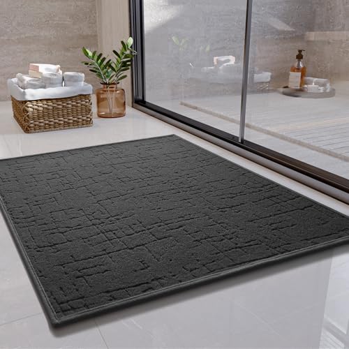 SIXHOME 80 * 80cm Dunkelgrau Badteppich super saugfähige Badteppich rutschfest waschbar Badezimmerteppich Badematten mit Gummirückseite für Dusche Badezimmer Badewanne SIXHOME 80 * 80cm Dunkelgrau Badteppich super saugfähige Badteppich rutschfest waschbar Badezimmerteppich Badematten mit Gummirückseite für Dusche Badezimmer Badewanne von SIXHOME