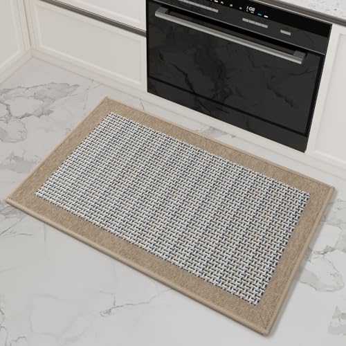 SIXHOME 50 * 80 Küchenteppich Waschbar Sisaloptik Gewebte Teppich Küche rutschfest Saugfähig Teppich Läufer Braun von SIXHOME