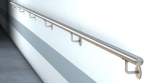 Edelstahl Handlauf V2A Fertighandlauf Gel„nder Treppe Griff 42,4x2 mit sichtbarer Verschraubung von SIXONE