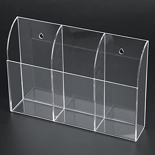 SIXRUN Acryl Fernbedienung Halter Fall Aufbewahrungsbox Wandhalterung Transparent für Home Office (DREI Gitter) von SIXRUN