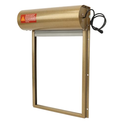Automatischer Hühnerzimmer -Tür Solar -gesteuerter Opener mit Timer Robustem Metallmaterial und LED -Display -Controller für Hühnersicherheit (Gold) von SIXRUN